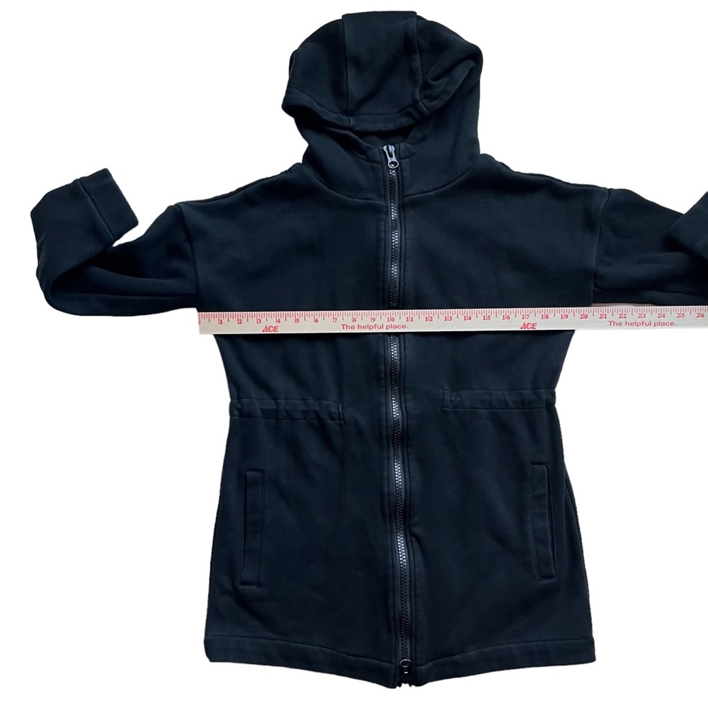 Zyia Active Women’s Fleece Hoodie Full Zip Black 3/4 Sleeve Sweatshirt Black S - Picture 8 of 10